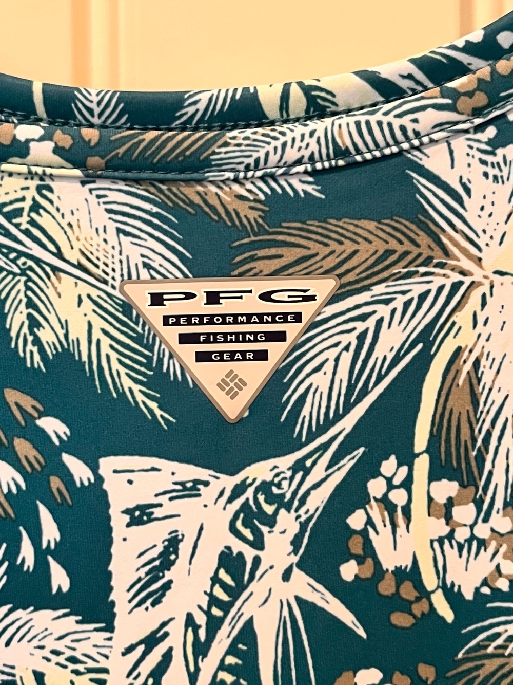 Columbia Small Teal Tropical Print Tank Dress Summer Athletic Resort Boating Vac - Picture 3 of 7